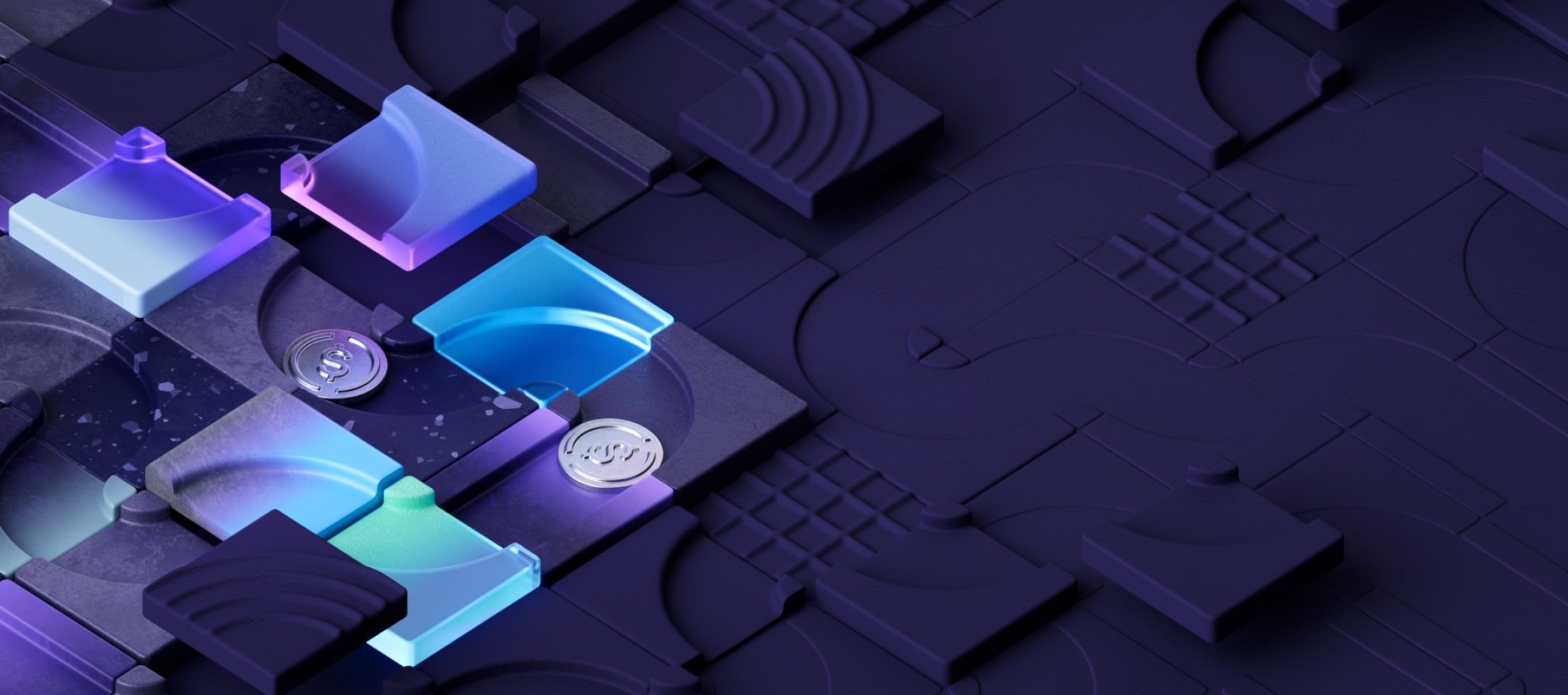 Stylized 3D Coins Background Image